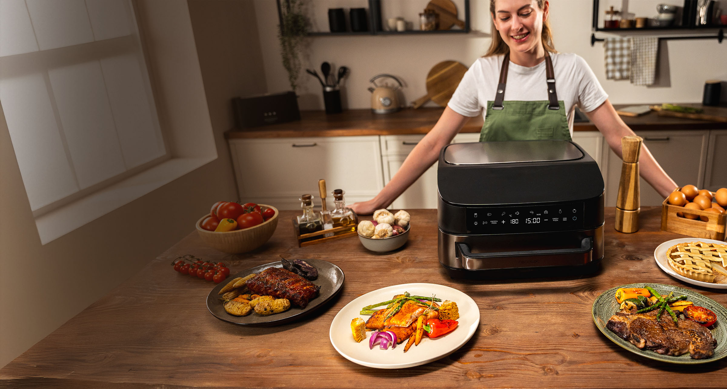 Cecotec Four Électrique pour Pizza Fun Pizza&Co, 1800W, Grill, 31cm, Minuterie jusqu'à 30mins, Revêtement Rockstone, Température Réglable et Ouverture 180º avec deux plaques Cecotec Four Électrique pour Pizza Fun Pizza&Co, 1800W, Grill, 31cm, Minuterie jusqu'à 30mins, Revêtement Rockstone, Température Réglable et Ouverture 180º avec deux plaques